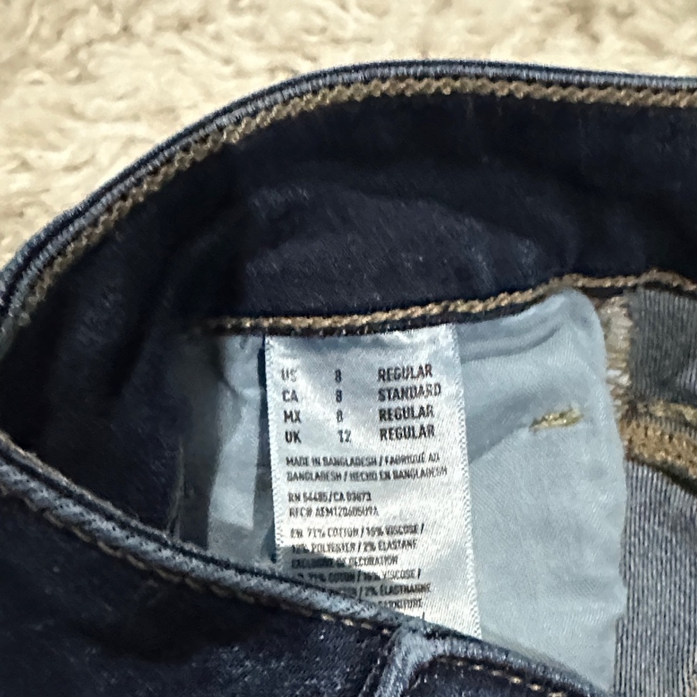 AMERICAN EAGLE OUTFITTERS Dark Indigo Skinny Jeans Sz 8 - Picture 7 of 14